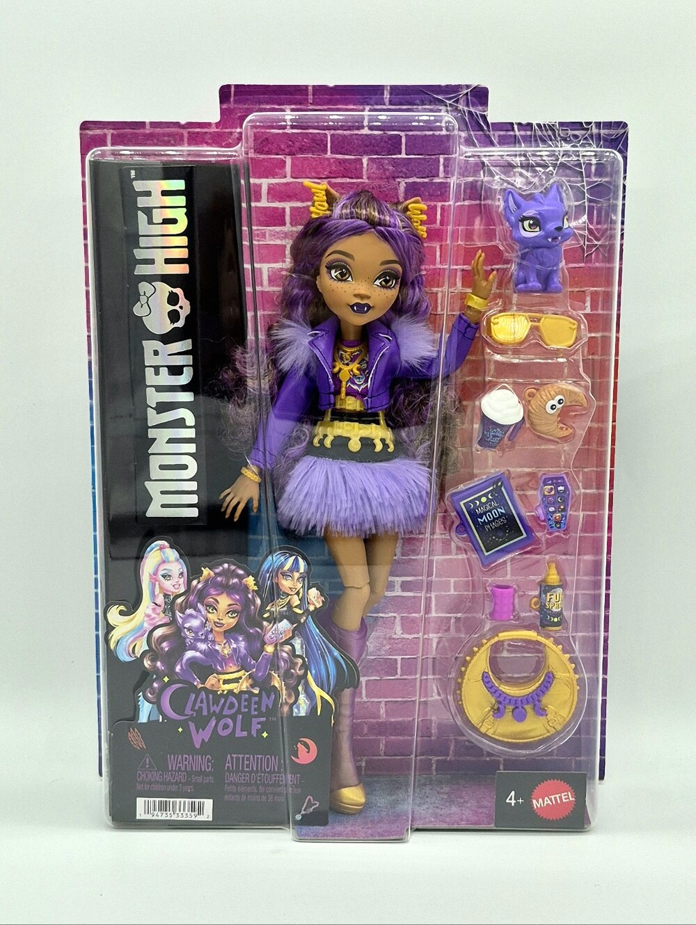 Monster High Clawdeen Wolf Doll JHK30 New in Box w Pet Crescent Accessories